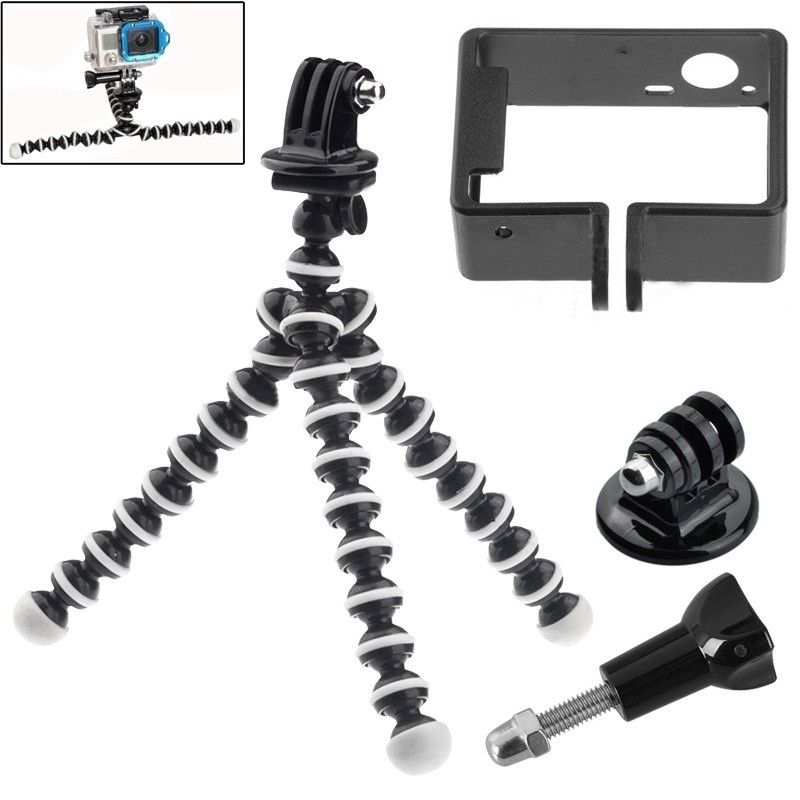 Wewoo 4-in-1 Accessory Kit for GoPro HERO4/3+ - Tripod, Frame, Case, Screws