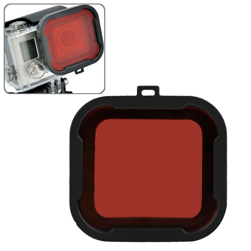 GoPro Red Filter for HERO4/3+ with Polar Cube Snap-on Housing