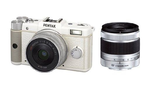 Pentax Mirrorless SLR Camera Q-S1 Kit with Double Lens (White, 24MP, 3.5-inch Screen)