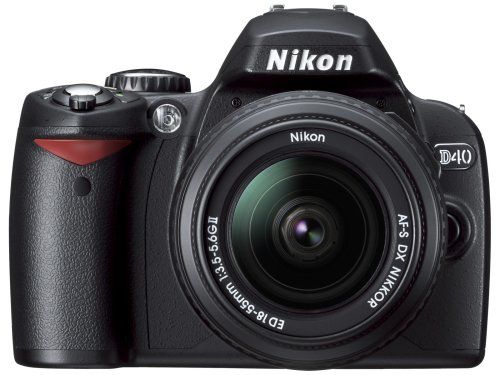 Kit de cámara DSLR Nikon D40 con objetivo, negro