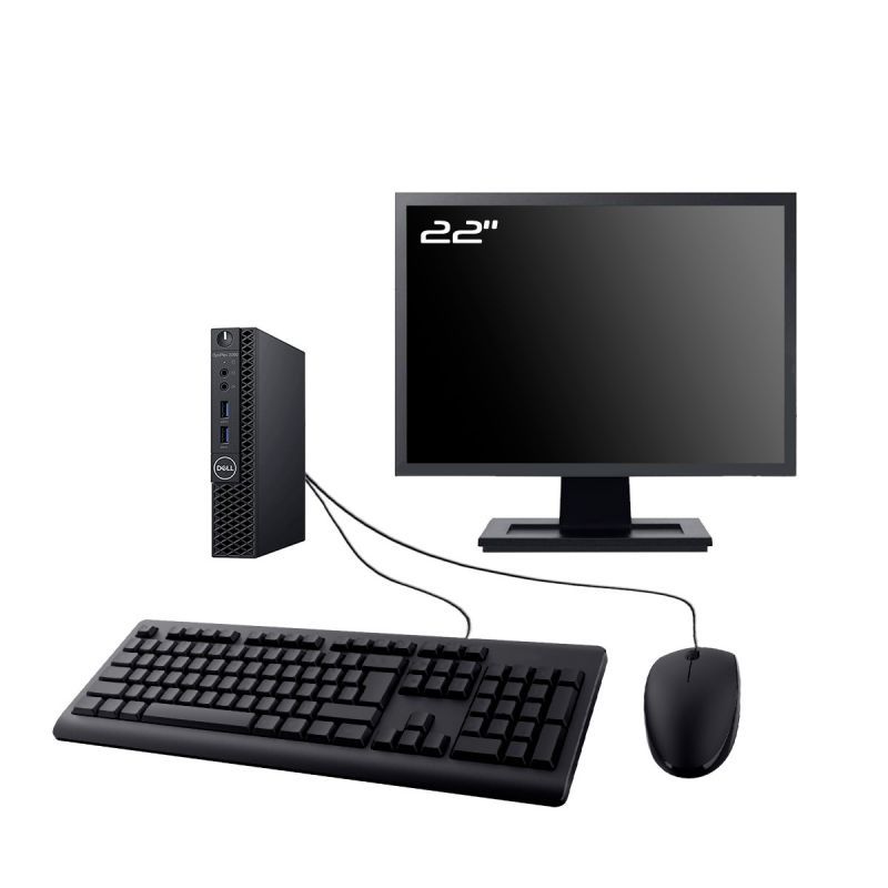 Ordinateur de bureau Dell Optiplex 3060 Ultra-fin - Écran 22'', Processeur Intel I3-8100T, 32 Go de RAM, 960 Go SSD, Windows 11