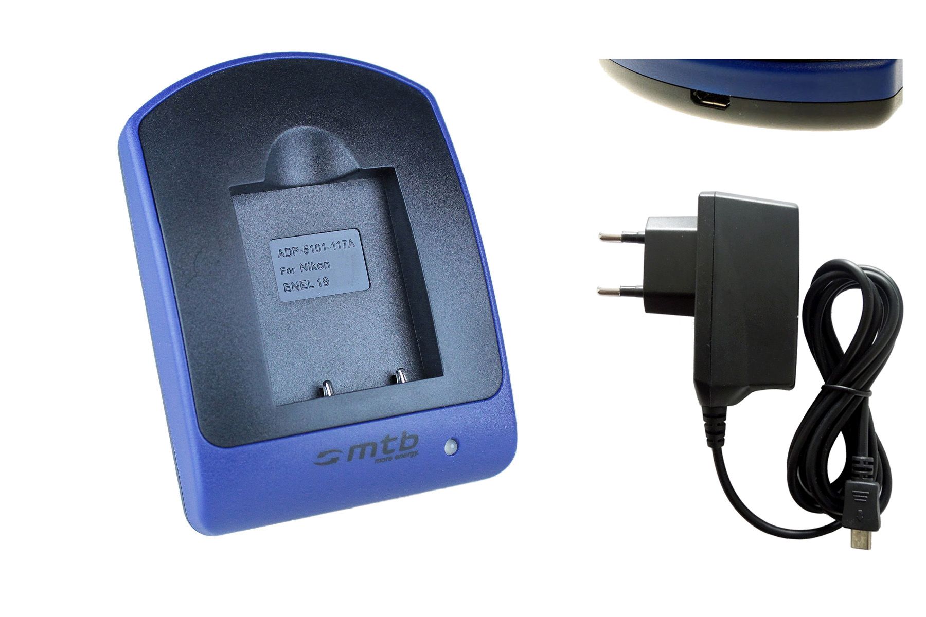 Nikon EN-EL19 Battery Charger (AC/USB) for Coolpix S2750, S3100, S3200, S3300, S3500