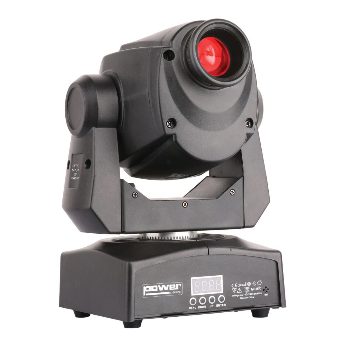 Power Lighting Lyra Spot 60W Prism - 1x 60W LED Spotlight with Gobos and Prisme