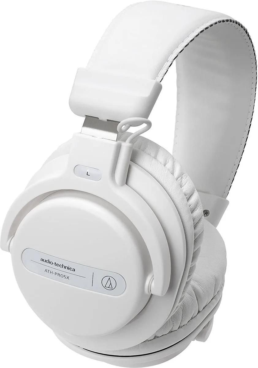 Audio-Technica ATH PRO5X Headphones - Over-Ear - Wired - 3.5mm Jack - White