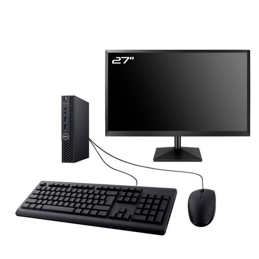 Dell Optiplex 3060 Micro Computer, 27" Screen, Intel i5-8400T, 16GB RAM, 960GB SSD, Windows 11
