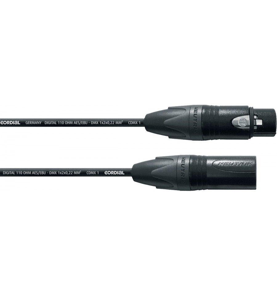 Cordial CDX20-1 - DMX Cable - 5-Pin - 3 Connected - XLR Male to Female - 20m