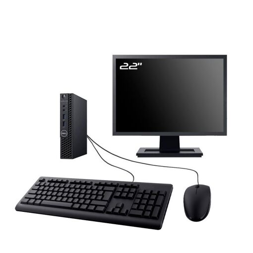Dell Optiplex 3060 Micro Computer, 22" Screen, Intel i7-8700T, 8GB RAM, 480GB SSD, Windows 11