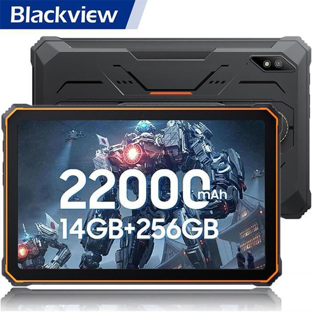 Blackview Active 8 Pro 10.36" 2.4K FHD+ Tablet, 16GB + 256GB, 22000mAh Battery, 48MP Camera, Android 13 - Orange