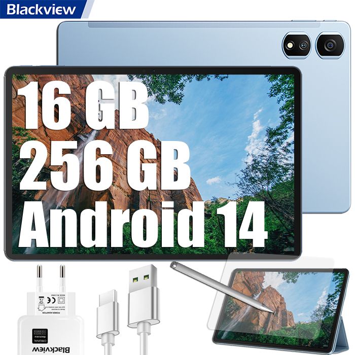 Tablet Blackview Tab 16 Pro de 10,95" - 16GB + 256GB, batería de 7700mAh, cámaras de 13MP + 8MP, Android 14, carga rápida, doble SIM