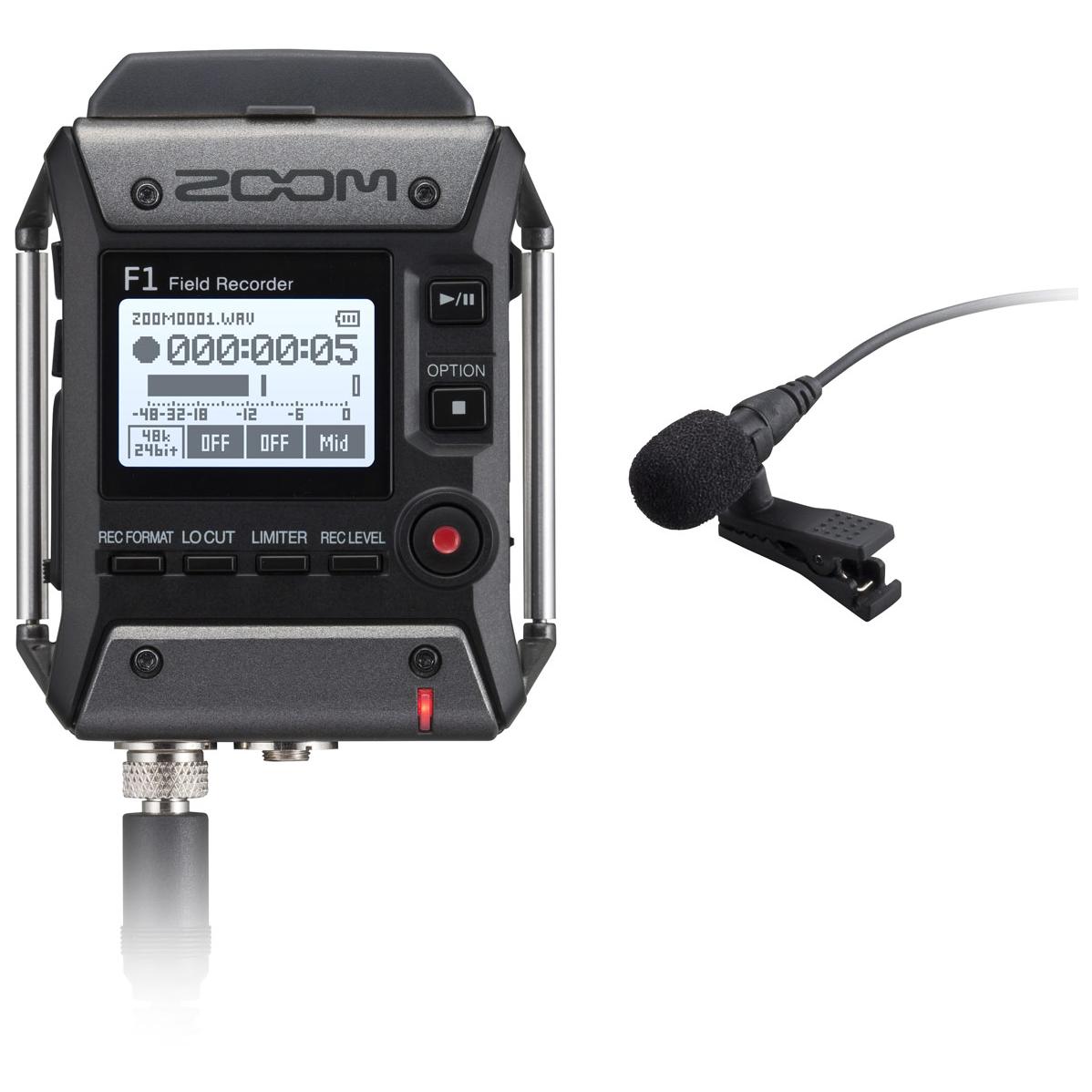 Enregistreur audio Zoom F1-LP à 2 pistes - Audio Hi-Res - Micro USB - Slot Micro SDHC - Micro-cravate LMF-1