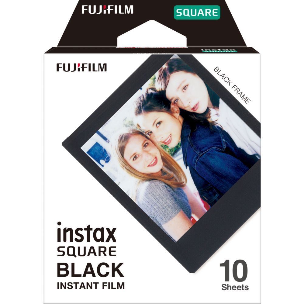 Papel fotográfico instantáneo Fujifilm Instax Square Negro - Paquete de 10