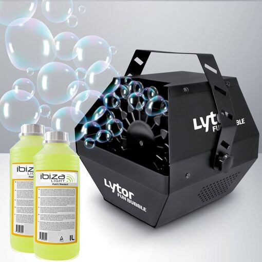 Máquina de burbujas Lytor 500W Especial Fiesta, Boda y Evento + 2L de líquido de burbujas incluido