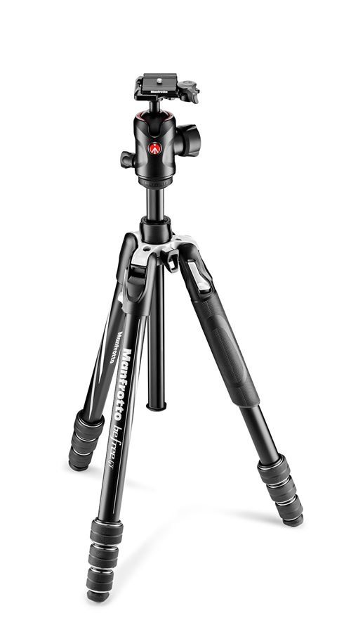 Kit de trípode Manfrotto Befree GT de aluminio negro (Altura: 190 cm, Peso: 2,7 kg)