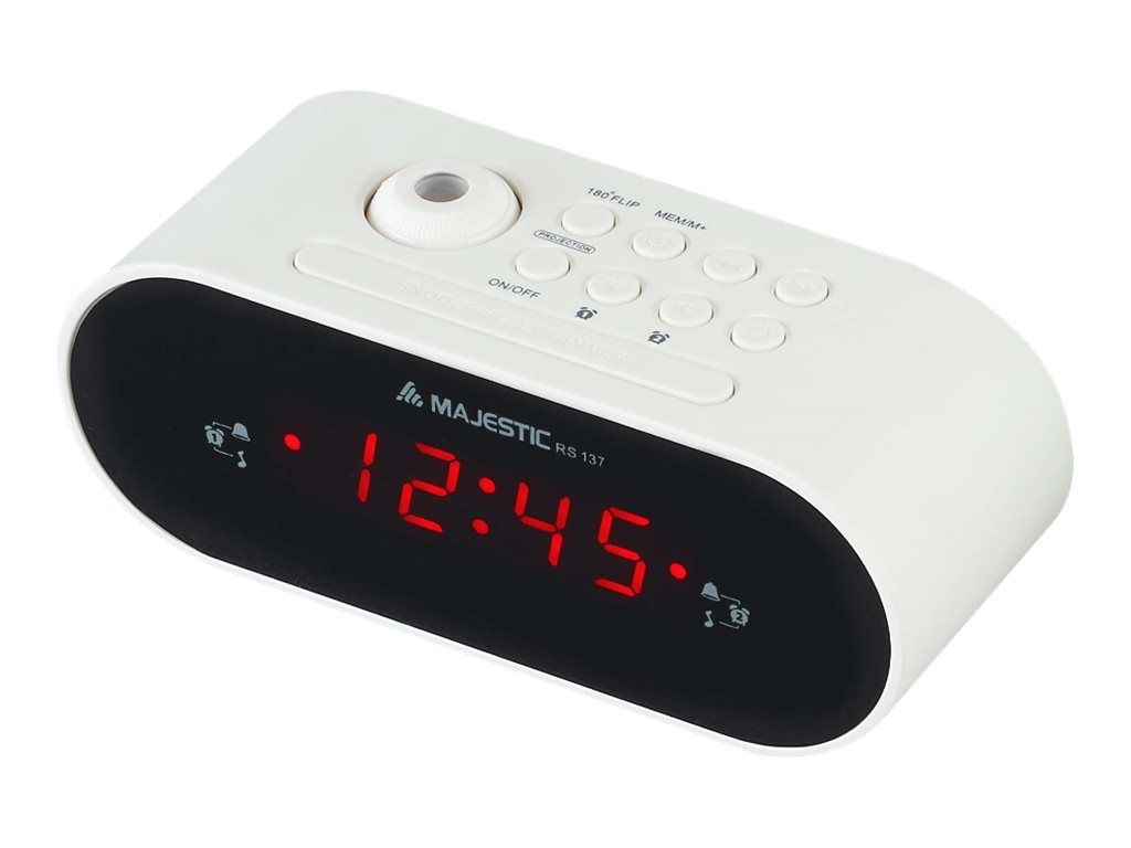 Reloj despertador radio Majestic RS-137 - Blanco