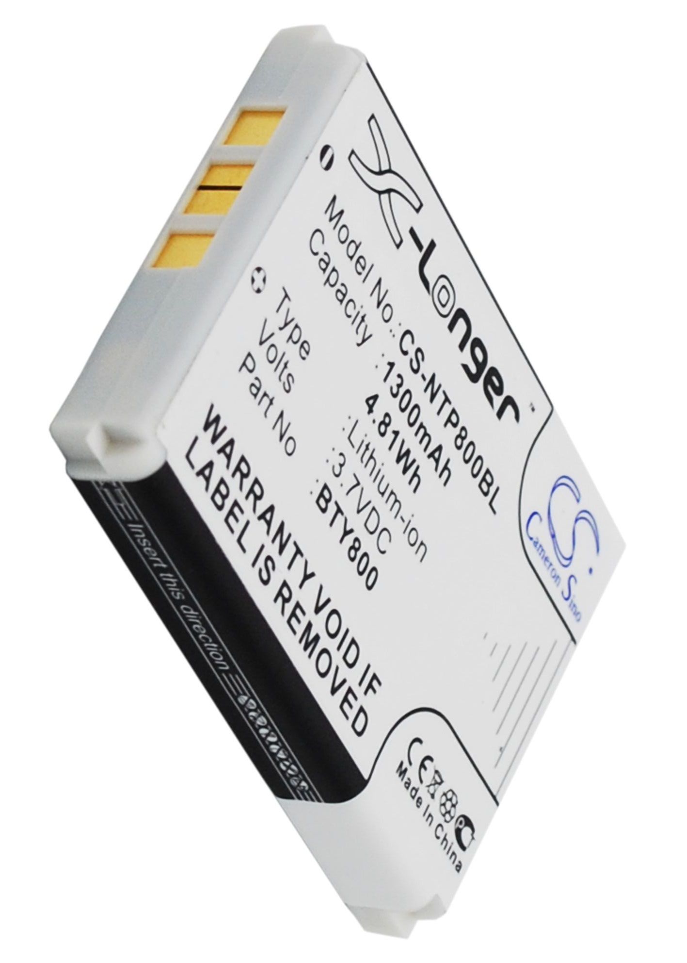 Cameron Sino Li-ion Battery 3.7V 1300mAh / 4.81Wh (BTY800, BTY801, BTY802) for Newland NLS-PT800, NLS-PT850, NLS-PT850B, NLS-PT853