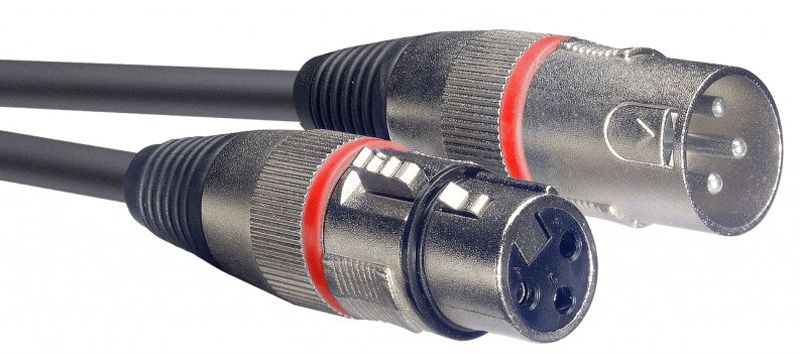 Stagg XLR 3-Pin Male to Female Cable, 1 Meter Long, Red Repaire