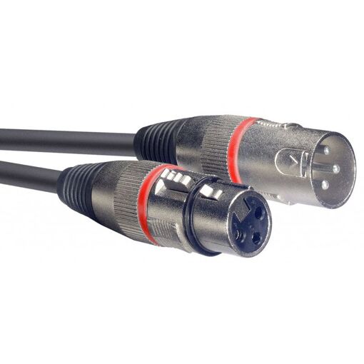 Cable XLR de 3 pines macho a hembra, 1 metro largo, reparación rojo Stagg