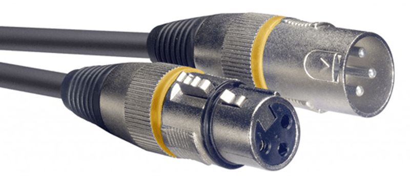 Stagg XLR 3-Pin Male to Female Cable, 1 Meter, Yellow