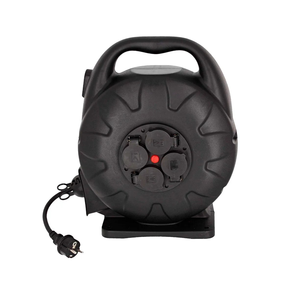 Power Acoustics Electric Cable Reel - 20m Enrouleur de câble avec protection IP44, rembobinage automatique