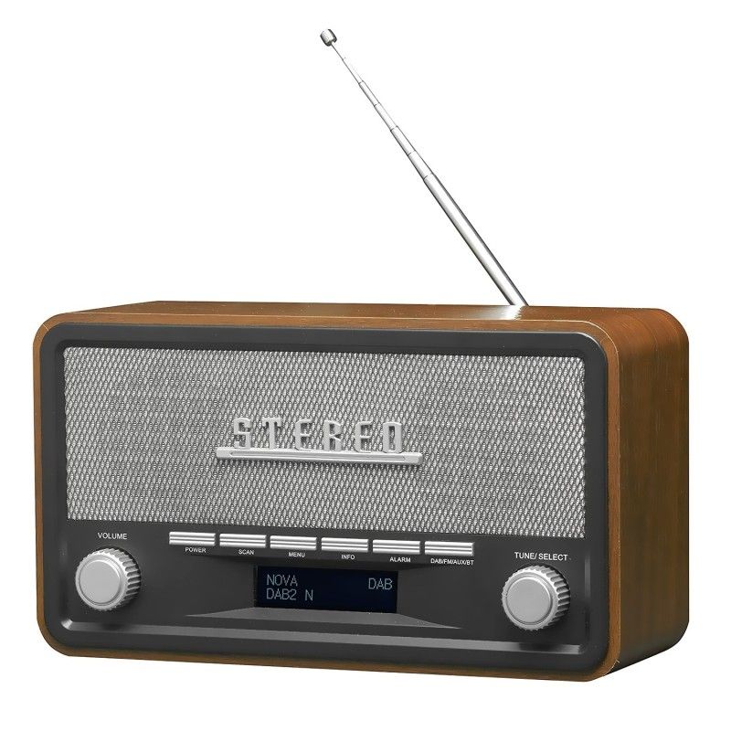 Denver DAB-18 Analogue and Digital Radio, Black and Grey