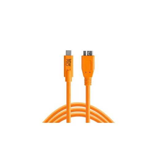 Cable Tether Tools USB-C a Micro-B de 4,60 m naranja