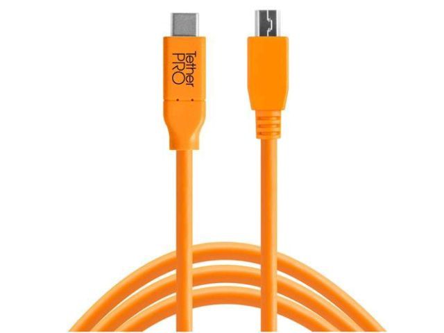Tether Tools USB-C to Mini B 5-Pin 4.6m Cable, Orange