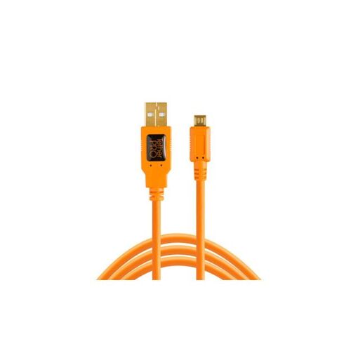 Tether Tools TetherPro USB 2.0 A Male to Micro B 5-Pin Cable, Orange
