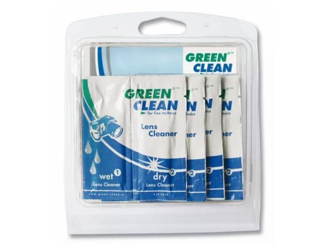 Kit de nettoyage Green Clean de 10 lingettes humides et sèches pour optiques