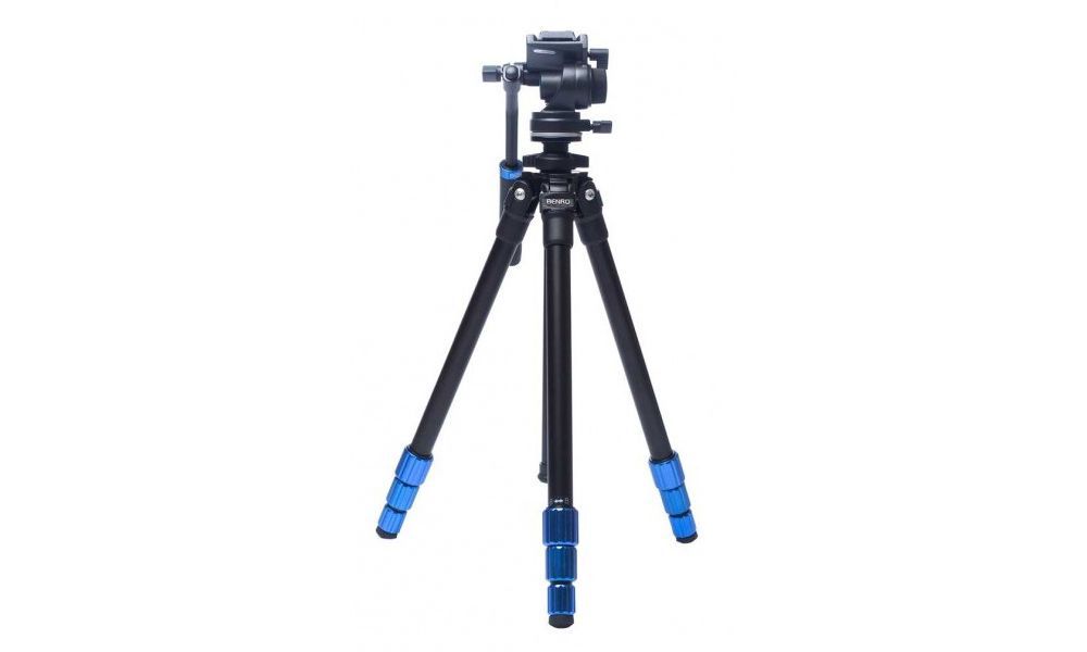 Kit de trípode BENRO para video delgado con cabeza S2C y mango corto