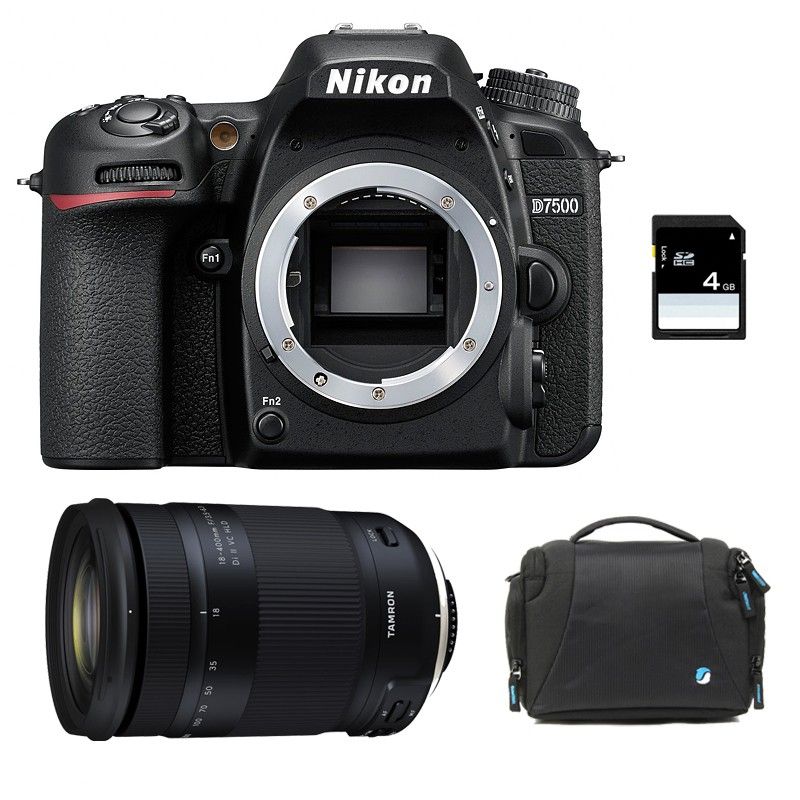 Nikon D7500 + Objectif Tamron 18-400 VC + Garantie 3 ans + Sac + Carte SD 4 Go
