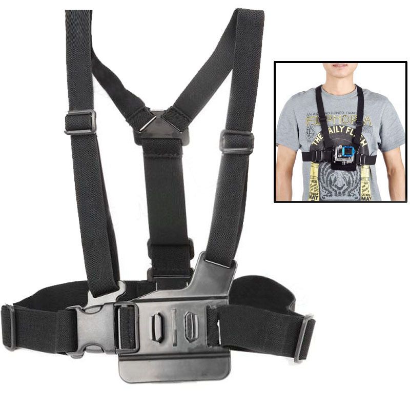 Ceinture thoracique élastique ajustable Allshopstock pour caméra d'action GoPro et similaire (Noir)