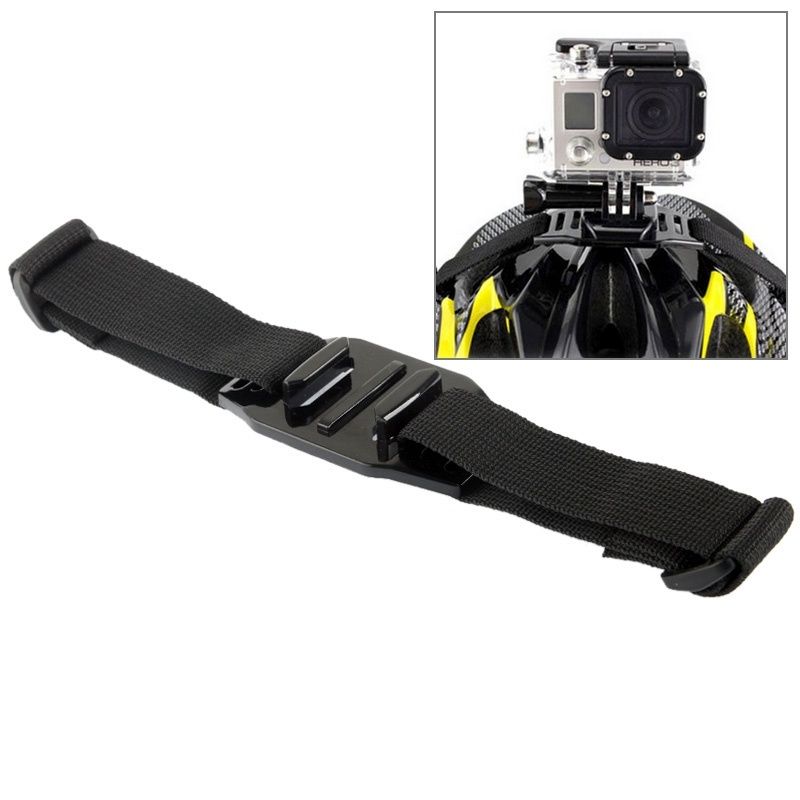 Vented Helmet Strap Mount Adapter for GoPro and Xiaoyi Cameras (Black)