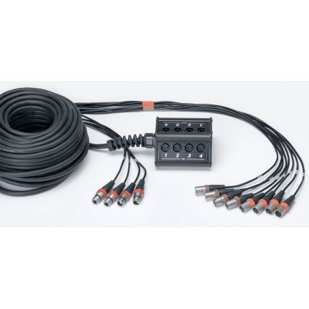 Cordial CYB 8-4 C 15 - 8 XLR Female Input / 4 XLR Male Output Stage Box - 15m