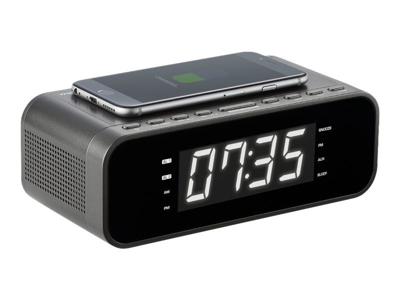 Thomson CR225I Wireless Charging Alarm Clock - 5W, Grey
