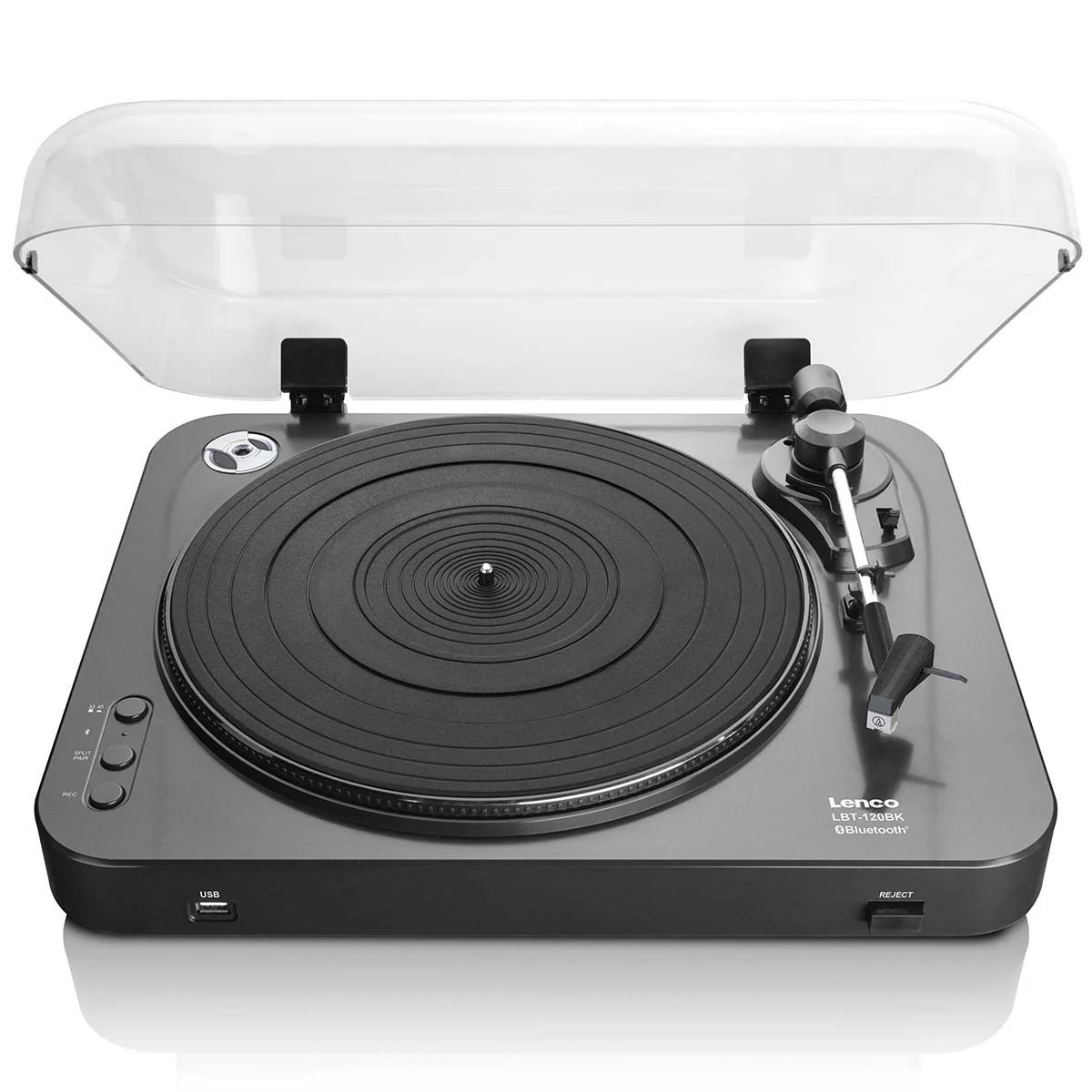 Lenco LBT-120BK - Reproductor de vinilos con grabador USB y Bluetooth - Negro