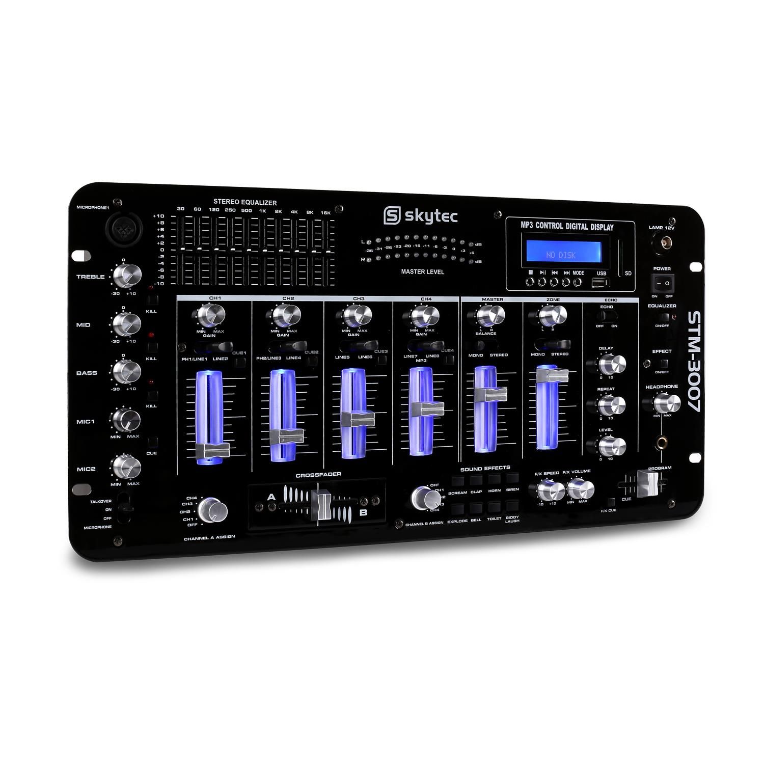 Skytec STM-3007 6-Track DJ Mixing Table USB SD BT MP3