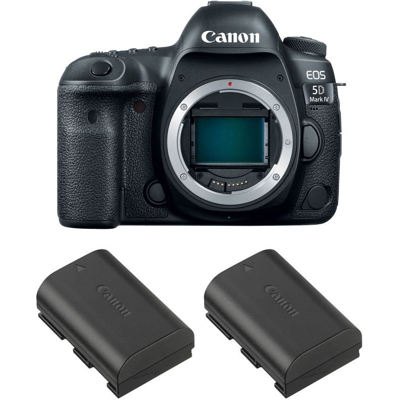 Canon EOS 5D Mark IV + 2 Canon LP-E6N Camera Body and Battery Kit