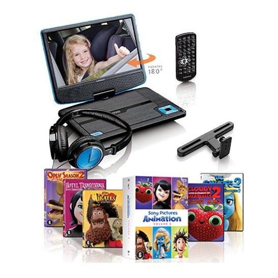 Lenco 9-Inch Portable DVD Player (Black & Blue)