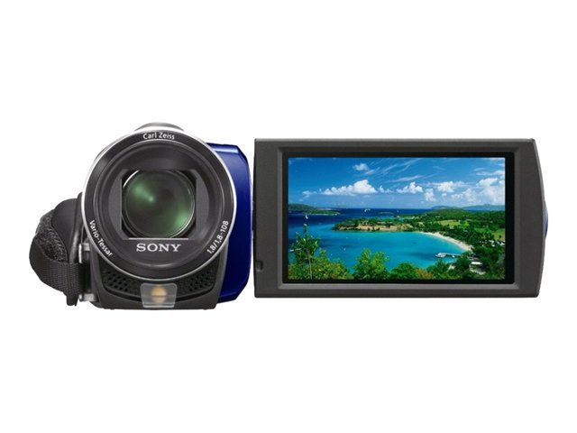 Sony Handycam DCR-SX65E - Camcorder - Wide Screen Mode - 8MP - 60x Optical Zoom - Carl Zeiss - 4GB Flash Memory - Blue