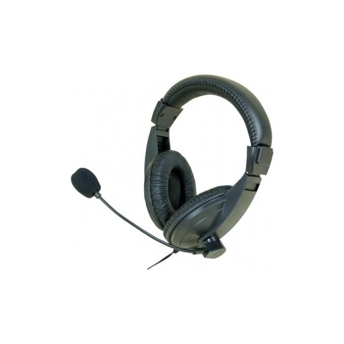 Exertis Connect 3.5mm Stereo Headset with Microphone (Black)