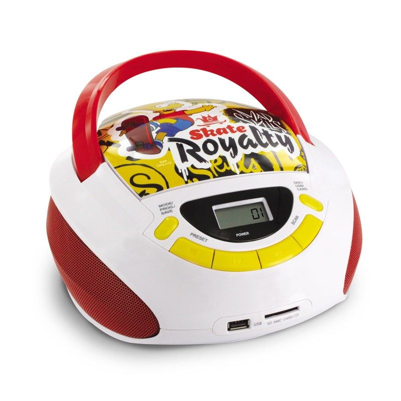 Metronic Bart Simpson Skate Royalty Radio CD - Yellow and White
