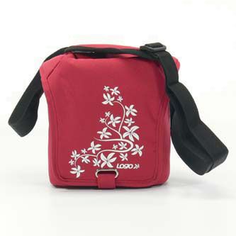 Logo Video Camera Bag, Red Flower, Polyester, 17x18x10cm