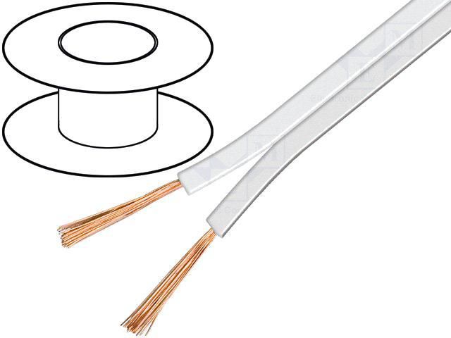 ADNAuto 100ft Speaker Cable - 2x1.5mm2 CCA - White