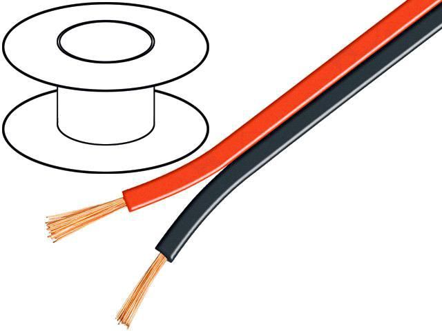 ADNAuto 100m Speaker Cable 2x0.5mm2 - OFC - Red/Black