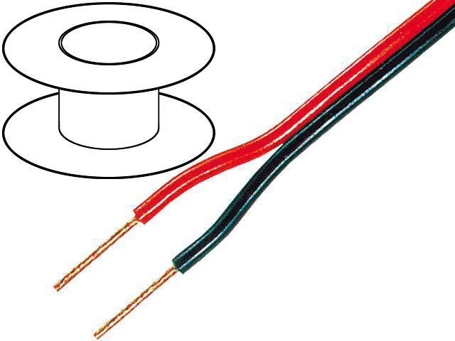 ADNAuto 100m Speaker Cable 2x1.5mm2 - OFC - Black/Red PVC