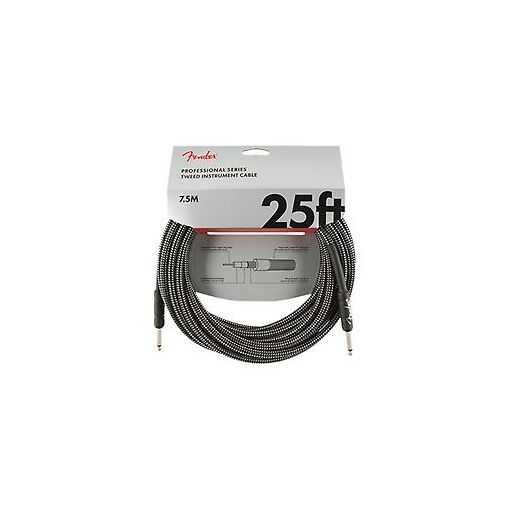 Câble d'instrument Fender Série Professionnelle, 7,5m, Gris Tweed