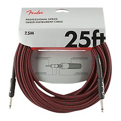 Câble d'instrument Fender Série Professionnelle, 7,5m, Rouge Tweed