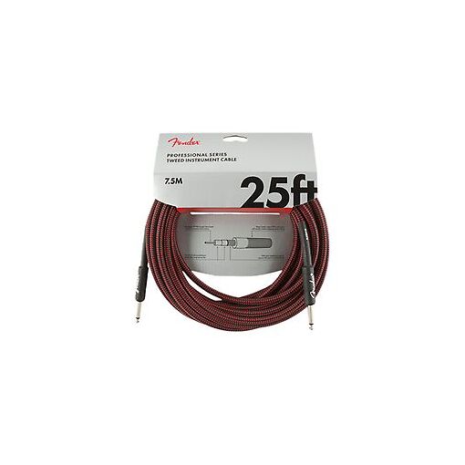 Fender Professional Series Instrument Cable, 7.5m, Red Tweed
