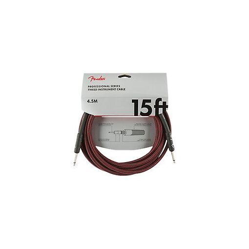 Cable de instrumento Fender Serie Profesional, 4.5m, Rojo Tweed