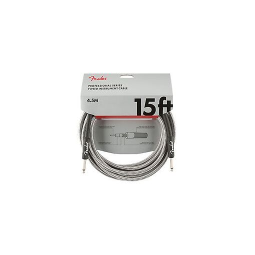 Cable de instrumento Fender Serie Profesional, 4,5 m, Blanco Tweed